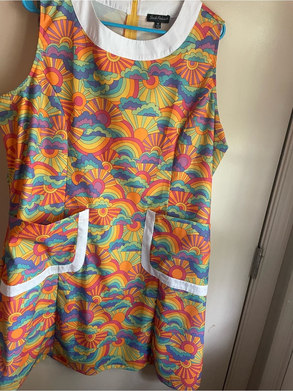 Smak Parlor Retro Sunrise A-Line Dress with Rainbows